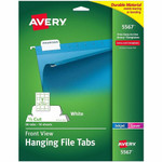 Avery Print/Write On Hanging File Tabs - 1/5 - Letter - 8.50" Width x 11" Length - Permanent - Matte White Film Tab(s) Product Image 