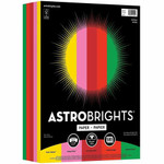 Astrobrights Color Copy Paper "Vintage" , 5 Assorted Colours - Letter - 8 1/2" x 11" - 24 lb Basis Weight - Acid-free, Lignin-free - Solar Yellow, Pulsar Pink, Re-entry Red, Orbit Orange, Gamma Green Product Image 