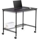 Safco Desk,Mobile,Steel Frame,Melamine Top,35-3/4"x24"x30-3/4",BK (SAF5203BL) View Product Image