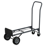 Safco Convertible Hand Truck,8" Rubber Wheels,18-1/2"x12"x52",BK (SAF4070) Product Image 