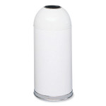 Safco Open Top Dome Receptacle, 15 gal, Steel, White, Ships in 1-3 Business Days (SAF9639WH) View Product Image