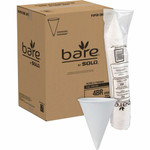Solo Eco-Forward 4 oz Treated Paper Cone Water Cups - 4 fl oz - Cone - White - Paper - Cold Drink - (SCC4BR2050CT) Product Image 