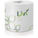 Livi VPG Bath Tissue - 2 Ply - 400 Sheets/Roll - Leaf Emboss Pattern - White - Fiber Product Image 
