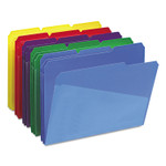 Smead Poly Colored File Folders With Slash Pocket, 1/3-Cut Tabs: Assorted, Letter Size, 0.75" Expansion, Assorted Colors, 30/Box View Product Image