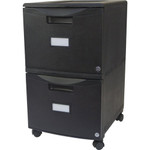 Storex 2-Drawer Locking Mobile Filing Cabinet - 15.5" Width x 18.5" Depth x 26.3" Height - 2 x Drawer(s) for File Product Image 