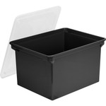 Storex Letter/Legal Tote Storage Box - Internal Dimensions: 15.50" Length x 12.25" Width x 9.25" Height - External Dimensions: 18.3" Length x 13.9" Width x 10.6" Height - 45 lb - 9.25 gal - Media Size Supported: Legal, Letter Product Image 