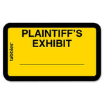 Tabbies Legal Exhibit Labels, "Plaintiff's", 1-5/8"x1",252/PK,Yellow (TAB58094) View Product Image