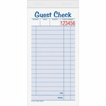 TOPS 2-part Carbonless Guest Check Books - 2 Part - 3.37" x 5.50" Sheet Size - Blue, Green, Red Print Color Product Image 