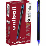 uniball™ Jetstream 101 Ballpoint Pen - 1 mm Medium Pen Point - Blue Ink - Gel-based - Black, Blue Barrel Product Image 