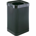 Safco At-Your-Disposal 12" Open Waste Receptacle - 38 gal Capacity - 12" Opening Diameter - 32" Height x 18" Width x 18" Depth - Polyethylene - Black Product Image 