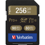 Verbatim Memory Card, SDXC, 90MB/s Read Speed, 256GB, BK/GD (VER99141) View Product Image