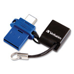 Verbatim Store n' Go Dual USB 3.0 Flash Drive for USB-C Devices, 64 GB, Blue View Product Image