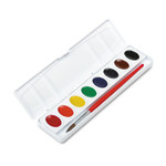 Prang Professional Watercolors, 8 Assorted Colors, Oval Pan Palette Tray View Product Image
