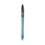 BIC ReVolution Ocean Bound Ballpoint Pen, Retractable, Medium 1 mm, Black Ink, Translucent Blue Barrel, Dozen (BICBPRR11BK) View Product Image
