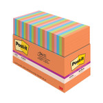 Post-it Notes Super Sticky Pads in Energy Boost Collection Colors, Note Ruled, 4" x 6", 45 Sheets/Pad, 24 Pads/Pack (MMM66024SSAUCP) View Product Image