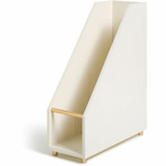 U Brands Juliet Magazine Holder - White - Pine Wood Product Image 