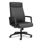 Union & Scale Prestige Bonded Leather Manager Chair, Supports Up to 275 lb, Black Seat/Back, Black Base View Product Image
