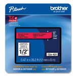 Brother P-Touch TZe Laminated Removable Label Tapes, 0.47" x 26.2 ft, Black on Red View Product Image