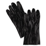 MCR Safety Single Dipped PVC Gloves, Rough, Interlock Lined, 12" Long, Large, Black, 12 Pair (MPG6212R) View Product Image