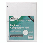 Ampad Evidence Engineer's Computation Pad, Cross-Section Quadrille Rule (5 sq/in, 1 sq/in), 100 Green-Tint 8.5 x 11 Sheets View Product Image