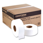 Coastwide Professional Jumbo One-Ply Toilet Paper, Septic Safe, White, 3.5" x 2,000 ft, 12 Rolls/Carton Product Image 