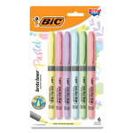 BIC Brite Liner Grip Pocket Highlighter, Assorted Ink Colors, Chisel Tip, Assorted Barrel Colors, 6/Pack (BICGBLDP61AST) Product Image 
