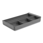 Poppin The Get-It-Together Drawer Organizer, Four Compartments, 13.5 x 7.75 x 2, Polystyrene Plastic, Dark Gray Product Image 