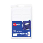 Avery No-Iron Fabric Labels, 0.5 x 1.75, White, 18/Sheet, 3 Sheets/Pack (AVE40720) View Product Image