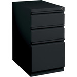 Lorell 23" Box/Box/File Mobile File Cabinet with Full-Width Pull - 15" Width x 22.9" Depth x 27.7" Height - Letter - Vertical - Security Lock, Recessed Handle, Ball-bearing Suspension - Black Product Image 