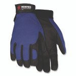 MCR Safety Clarino Synthetic Leather Palm Mechanics Gloves, Blue/Black, X-Large View Product Image