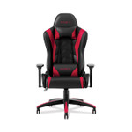 Emerge Vartan Bonded Leather Gaming Chair, Supports Up to 275 lbs, 18.3" to 22.1" Seat Height, Red/Black Seat and Back, Black Base Product Image 