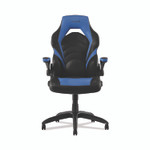 Emerge Vortex Bonded Leather Gaming Chair, Supports Up to 301 lbs, 17.9" to 21.6" Seat Height, Blue/Black, Black Base View Product Image