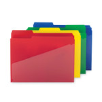 Smead Poly Colored File Folders With Slash Pocket, 1/3-Cut Tabs: Assorted, Letter Size, 0.75" Expansion, Assorted Colors, 12/Pack (SMD10541) View Product Image