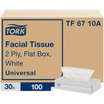 TORK Universal Facial Tissue Flat Box - 2 Ply - 7.90" Width x 8.20" Length - White - Paper - 100/Box Product Image 