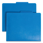 Smead Six-Section Poly Classification Folders, 2" Expansion, 2 Dividers, 6 Fasteners, Letter Size, Blue Exterior, 10/Box View Product Image