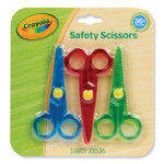 Crayola Safety Scissors, Rounded Tip, Straight Handle, Assorted Handle Colors, 3/Pack (CYO811458) View Product Image