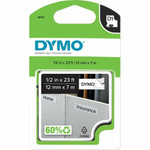 Dymo D1 Electronic Tape Cartridge - x 1/2" Width x 23 ft Length - Tape - Removable Adhesive - White/Black - Removable, Easy Peel, Durable Product Image 