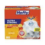 Hefty Ultra Strong Scented Tall White Kitchen Bags, 13 gal, 0.9 mil, 23.75" x 24.88", White, 80 Bags/Box, 3 Boxes/Carton (PCTE88354CT) Product Image 