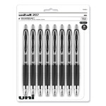 uniball Signo 207 Gel Pen, Retractable, Medium 0.7 mm, Black Ink, Clear/Black Barrel, 8/Pack (UBC1756584) View Product Image
