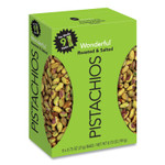 Wonderful No Shells Pistachios, Roasted And Salted, 0.75 Oz Bag, 9 Bags/box, 4 Boxes/carton Product Image 