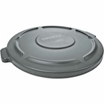 Rubbermaid Commercial Brute 55-Gallon Container Lid - Round - 29.1" Diameter - Plastic, High-density Polyethylene (HDPE) - Gray Product Image 