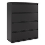 Lateral File, 4 Legal/Letter-Size File Drawers, Black, 42" x 18.63" x 52.5" (ALEHLF4254BL) View Product Image