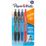 Paper Mate Profile Gel Pen - 0.7 mm Medium Pen Point - Retractable - Black, Blue, Red, Assorted Ink - Gel-based - Assorted Barrel Product Image 