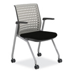 Safco Thesis Training Chair w/Static Back and Arms, Max 250 lb, 18"  High Black Seat,Gray Back/Base,2/CT,Ships in 1-3 Business Days (SAFKTS1SGBLK) Product Image 