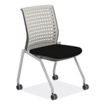 Safco Thesis Training Chair w/Static Back, Max 250 lb, 18" High Black Seat, Gray Back/Base, 2/Carton, Ships in 1-3 Business Days (SAFKTS2SGBLK) Product Image 