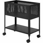 Lorell Mesh Rolling File - 4 Casters - Steel - 13.31" Width x 24.21" Depth x 27.72" Height - Black Product Image 
