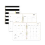 Day Designer Daily/Monthly Frosted Planner, Rugby Stripe Artwork, 10x8, Black/White Cover, 12-Month (July to June): 2022-2023 (BLS137885) Product Image 