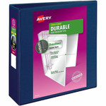 Avery Durable View 3 Ring Binder, 3" Slant Rings, 1 Blue Binder (17044) - 3" Binder Capacity - Letter - 8 1/2" x 11" Sheet Size - 600 Sheet Capacity - 635 Ring(s) Product Image 