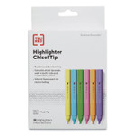 Tank Style Chisel Tip Highlighter, Assorted Ink Colors, Chisel Tip, Assorted Barrel Colors, 12/Pack View Product Image