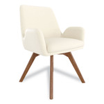 Union & Scale MidMod Fabric Guest Chair, 24.8" x 25" x 31.8", Cream Seat, Cream Back View Product Image